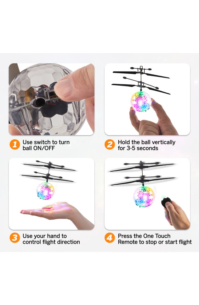 Force1 Orbiter Flying Orb Ball Hand Operated Drones - 2 Pcs, Alternate, color, Black