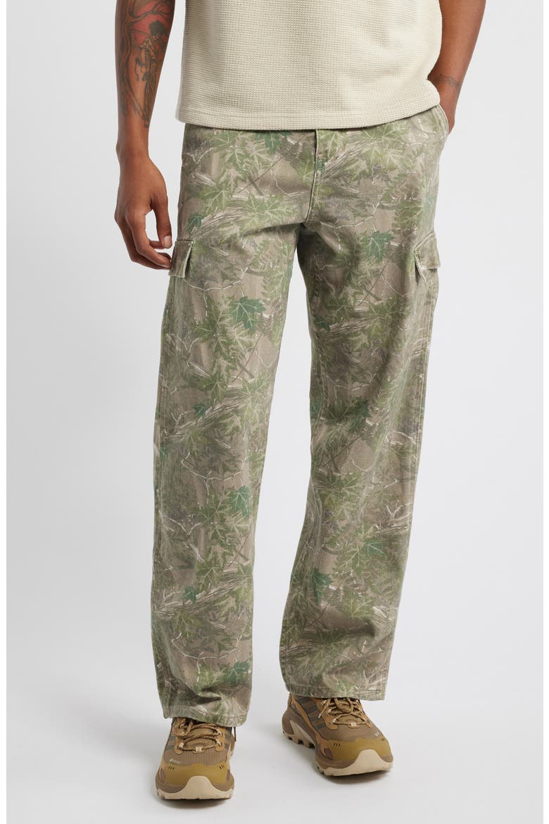 Leaf Print 5-Pocket Pants, Main, color, CAMOUFLAGE