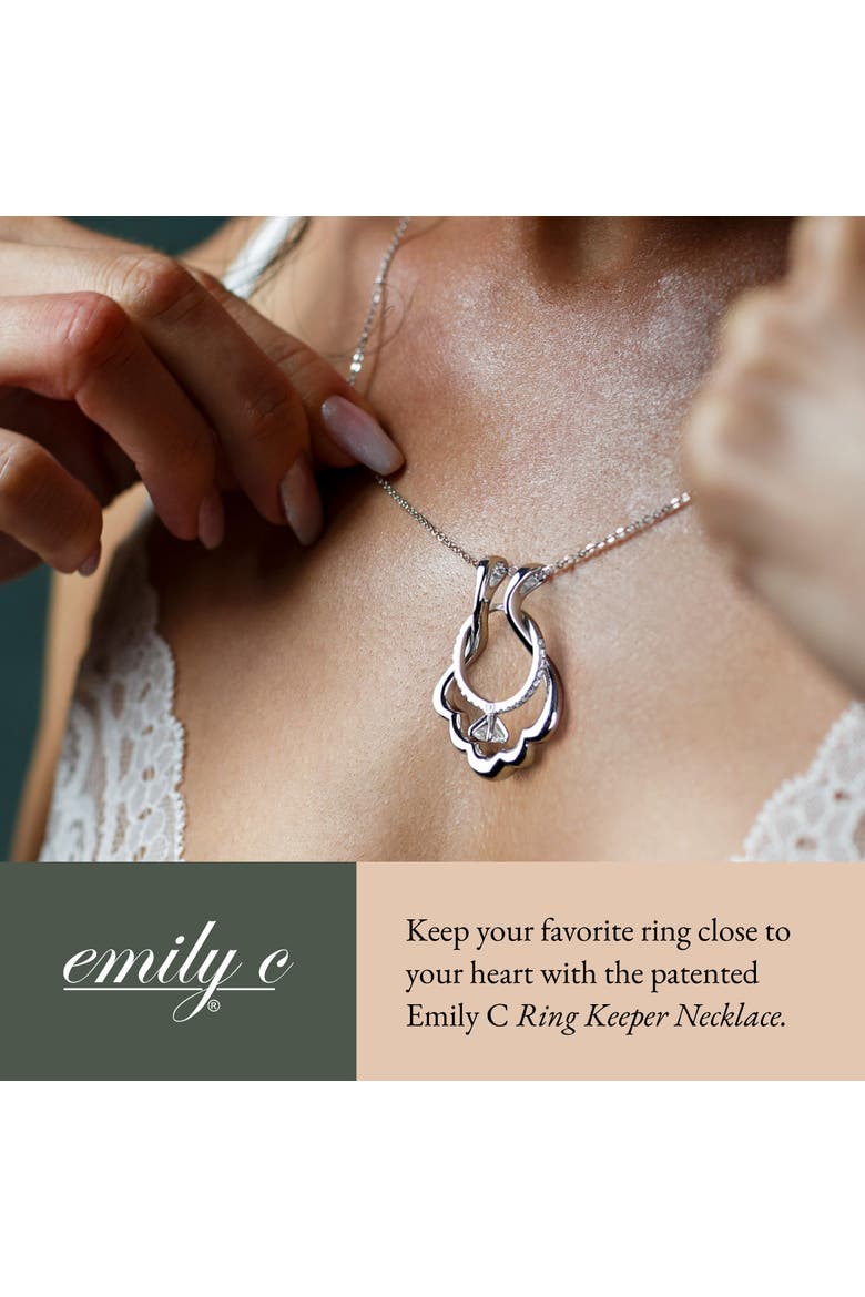 Scallop Ring Holder Necklace, Sterling Silver Wedding Ring Keeper, Necklace Jewelry, Gender Inclusive, Alternate, color, Silver