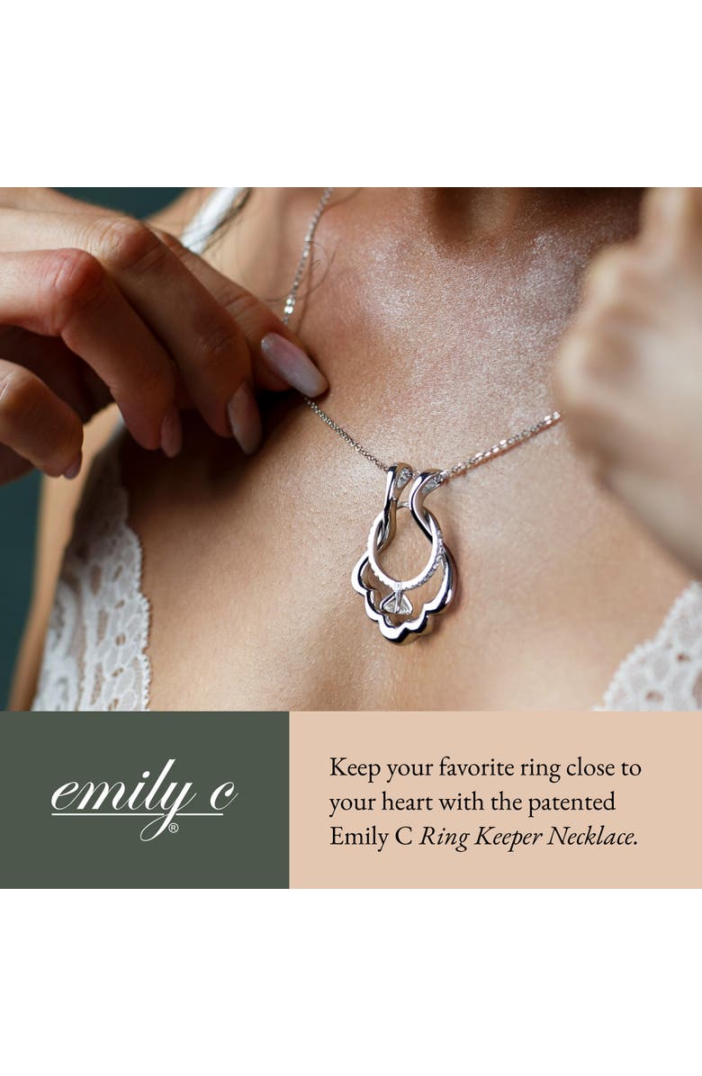 Emily C Scallop Ring Holder Necklace, Sterling Silver Wedding Ring Keeper, Necklace Jewelry, Gender Inclusive, Alternate, color, Silver