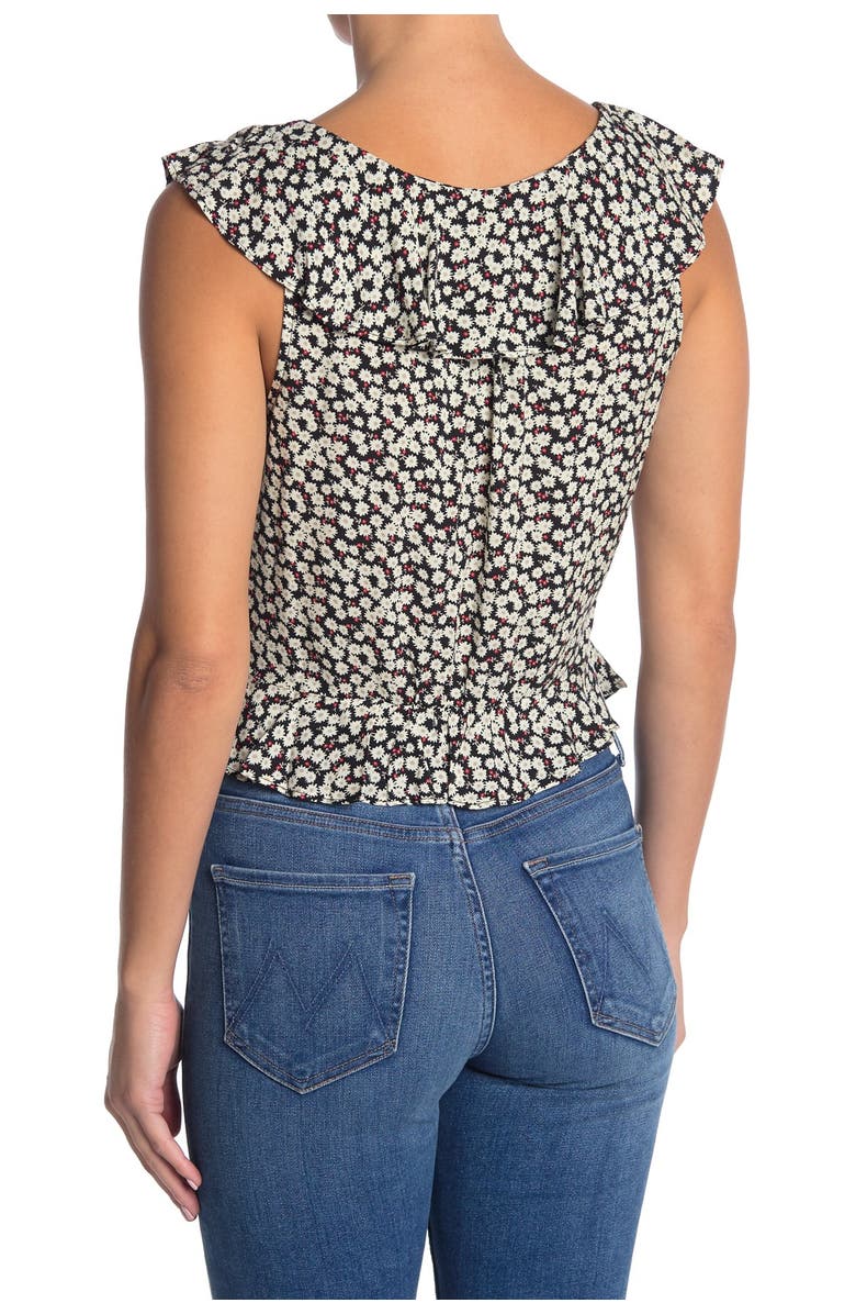 Good Luck Gem Sleeveless Ruffle Peplum Top, Alternate, color, 