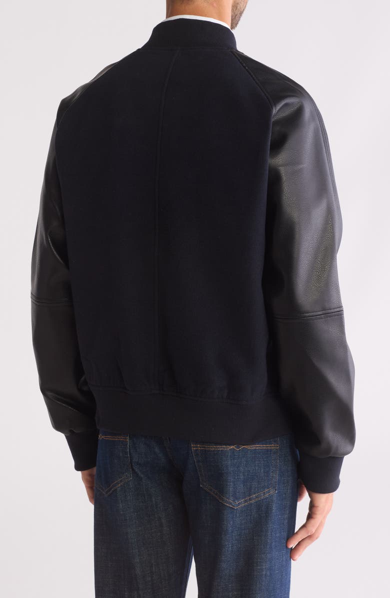 Slate & Stone Faux Wool & Faux Leather Varsity Jacket, Alternate, color,