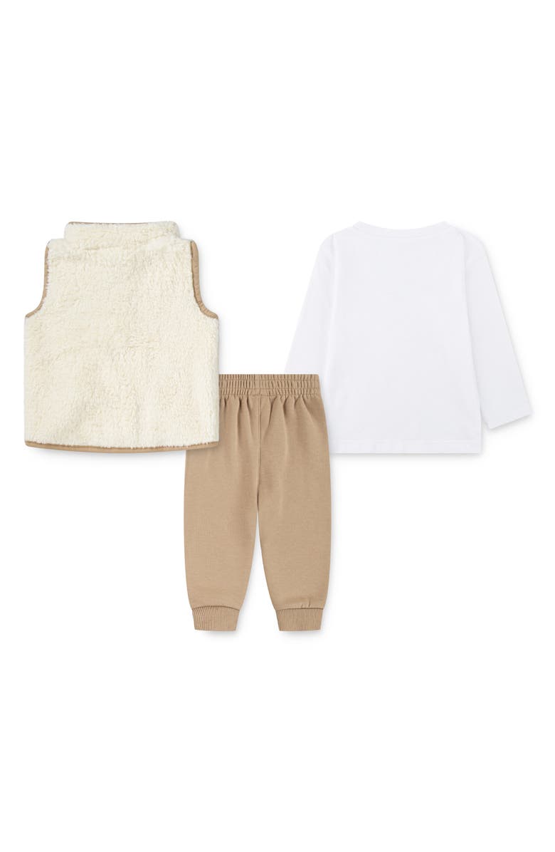 Nike Sportswear Club Long Sleeve T-Shirt, Fleece Vest & Joggers Set, Alternate, color, X0lhemp