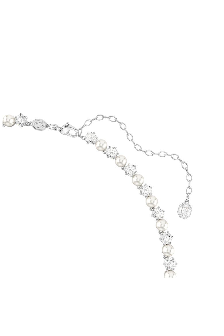Matrix Faux Pearl & Crystal Bracelet, Necklace & Earrings Set, Alternate, color, SILVER/ WHITE
