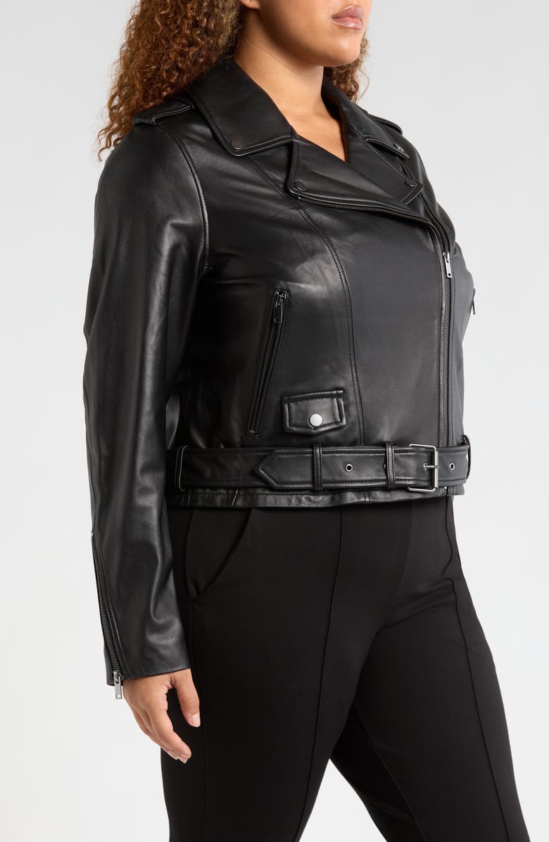 Universal Standard Leeron Leather Moto Jacket, Alternate, color, 