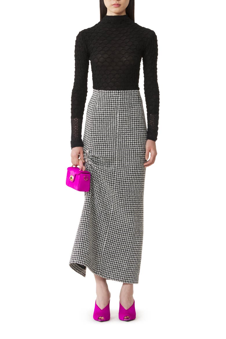 High-Neck Top In Wool And Mohair, Main, color, Black