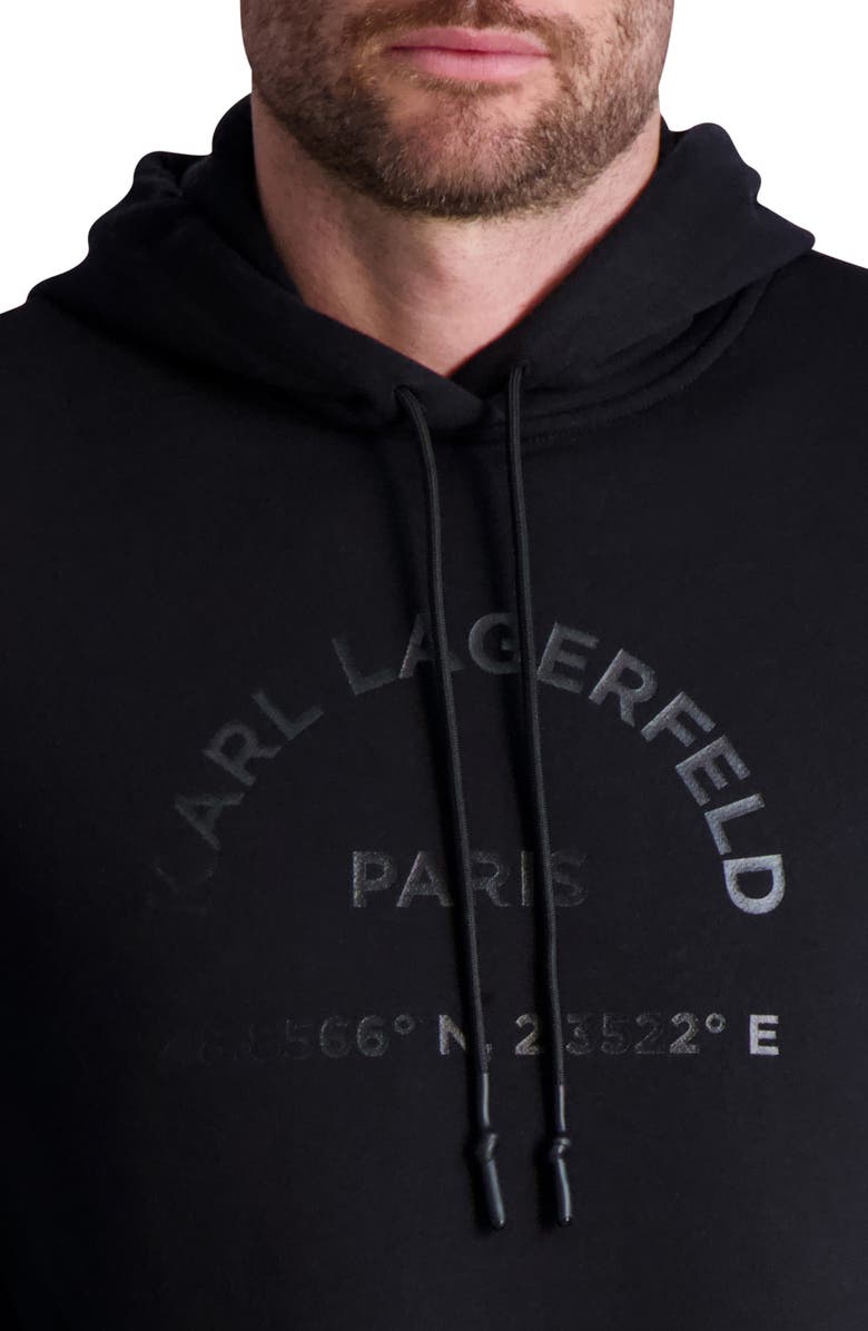 KARL LAGERFELD PARIS Latitude/Longitude Hoodie, Alternate, color, 