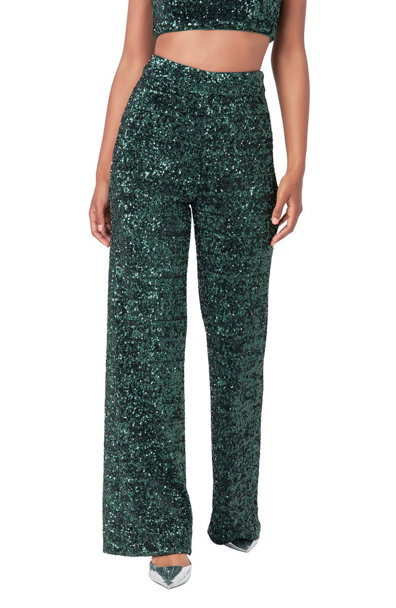 Endless Rose Sequin High Waist Wide Leg Pants, Alternate, color,