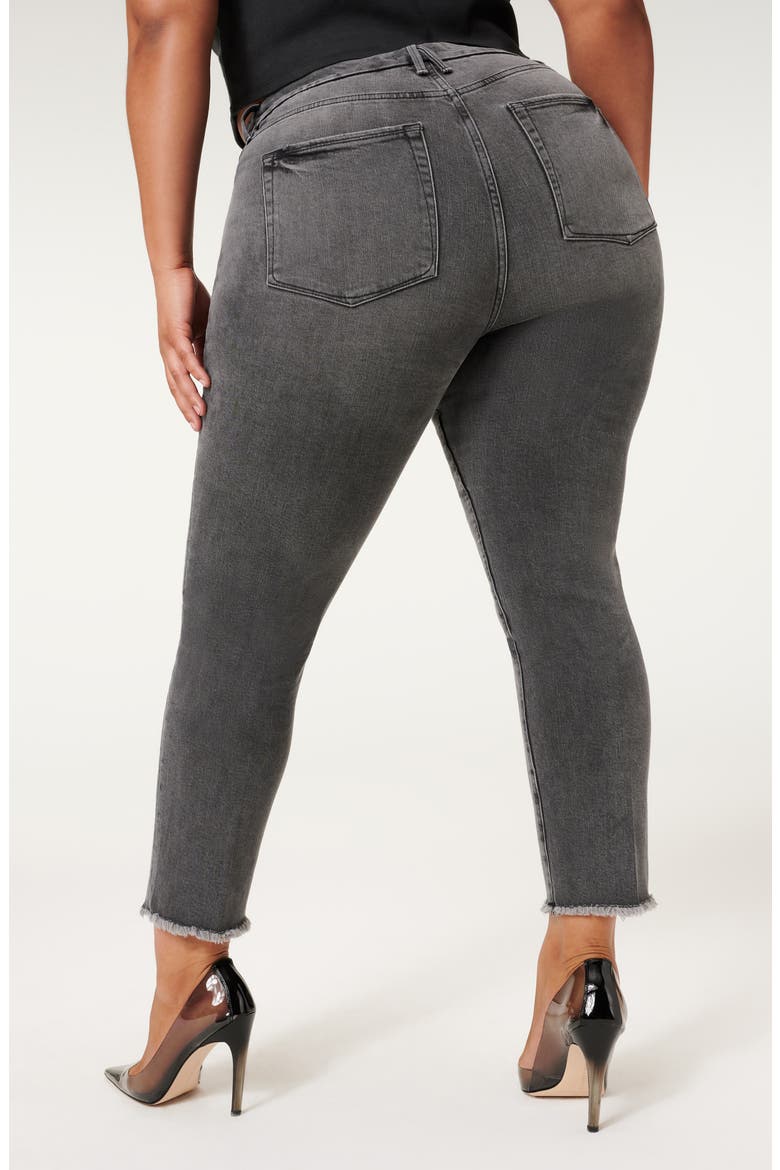 Good Classic Raw Hem Slim Jeans, Alternate, color, BLACK170