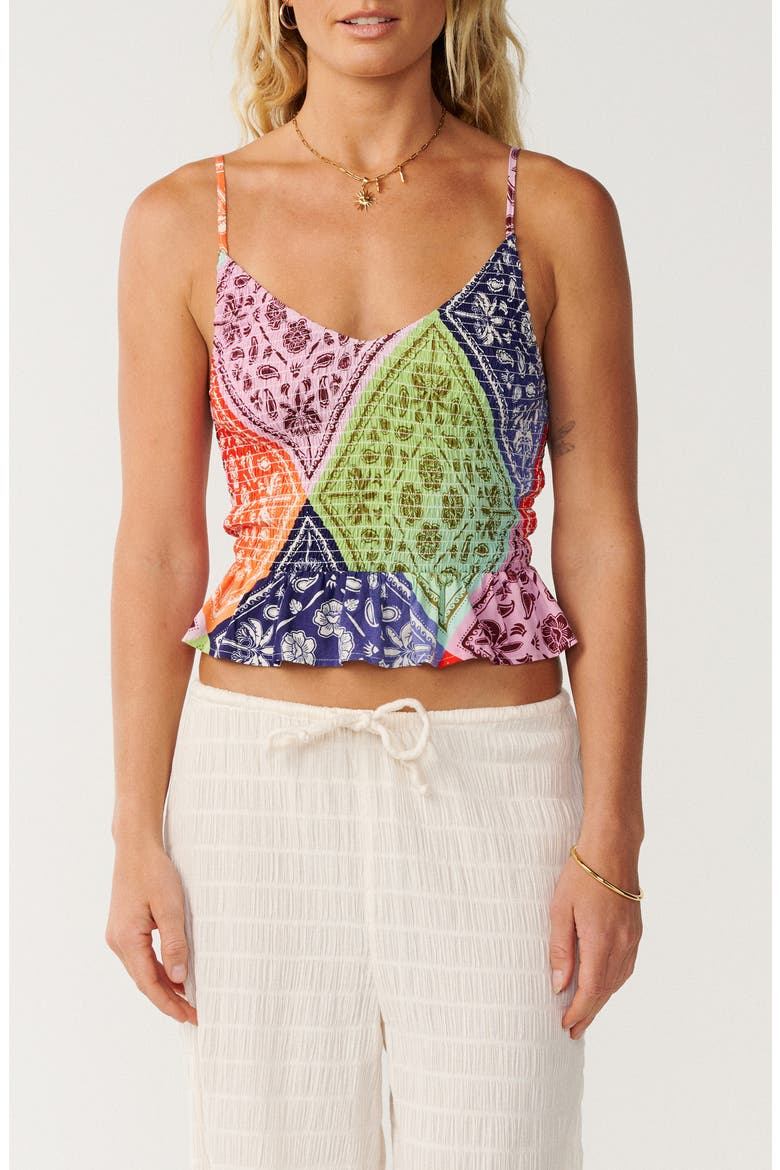Bossa Nova Smocked Crop Camisole, Main, color, MULTICOLOR