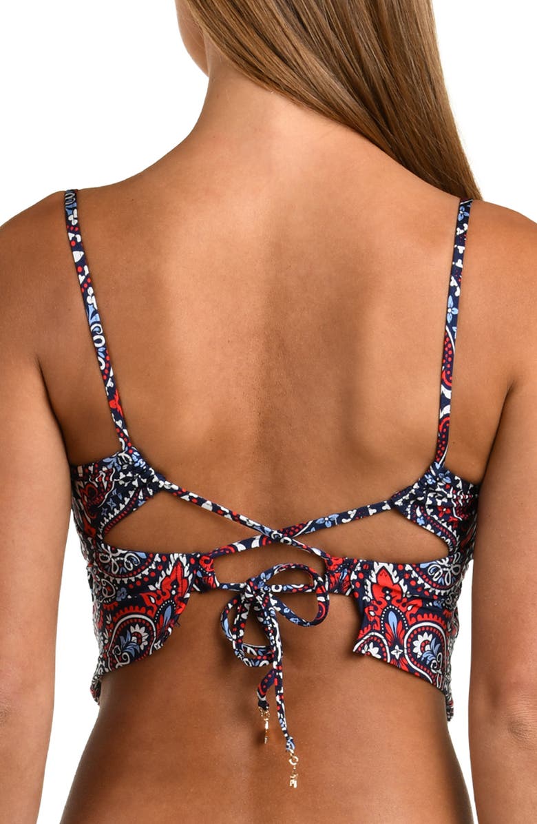 Sunshine 79 Americana Paisley Tankini Top, Alternate, color, Blue/ Red Multi
