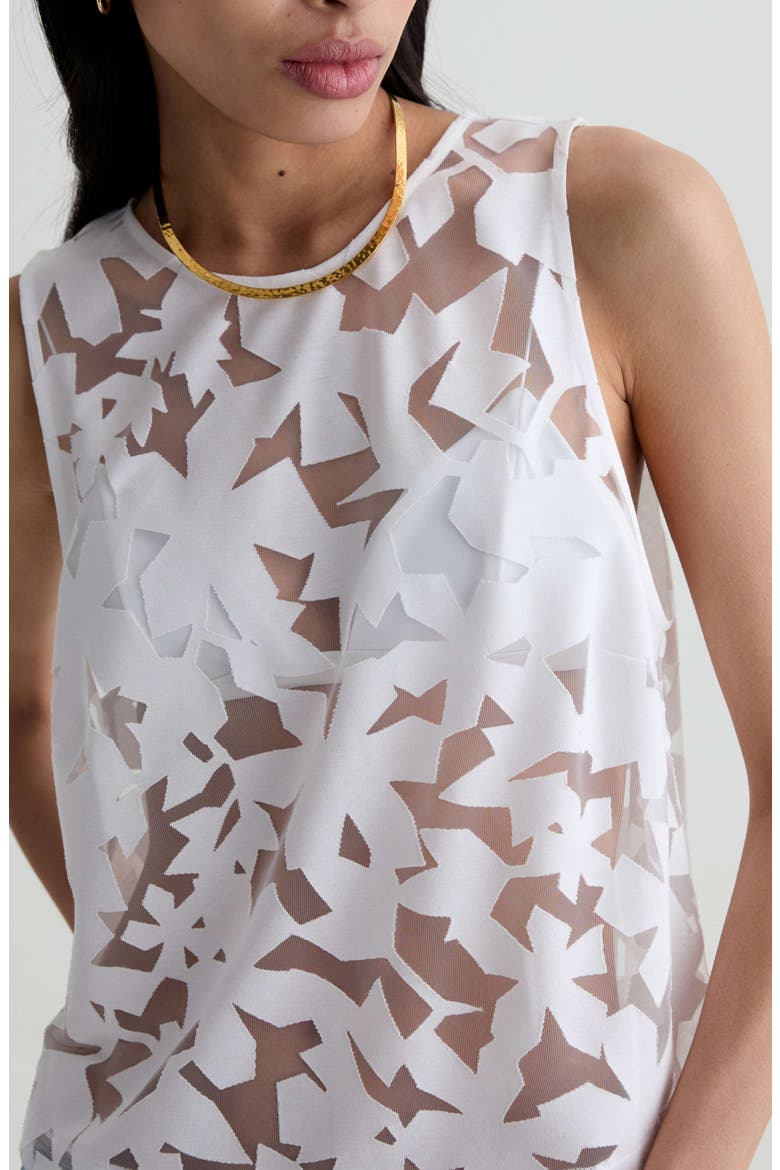 Emilee Sheer Sleeveless Top, Alternate, color, FIRST BLOOM