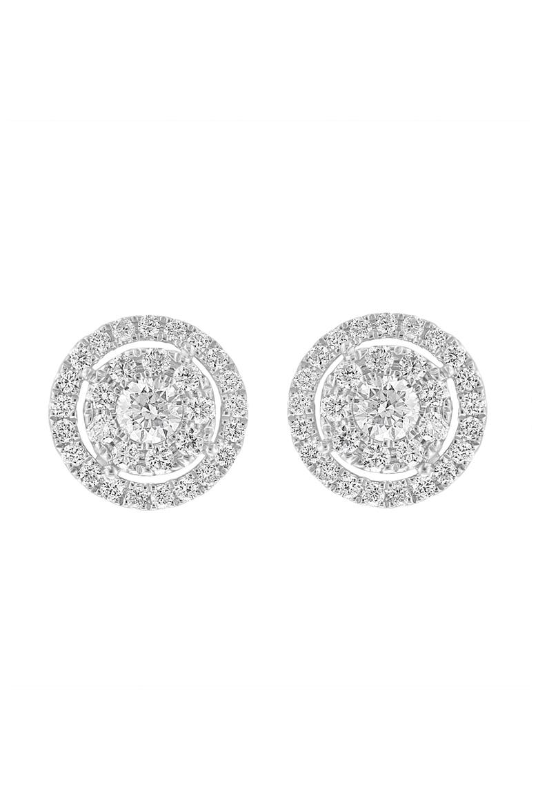 925 Silver Lab Grown Diamond Stud Earrings, Main, color, Sterling Silver