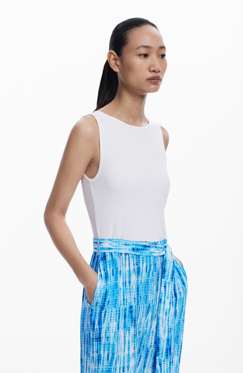 Desigual Tie Dye Print Wide Leg Pants, Alternate, color, Blue