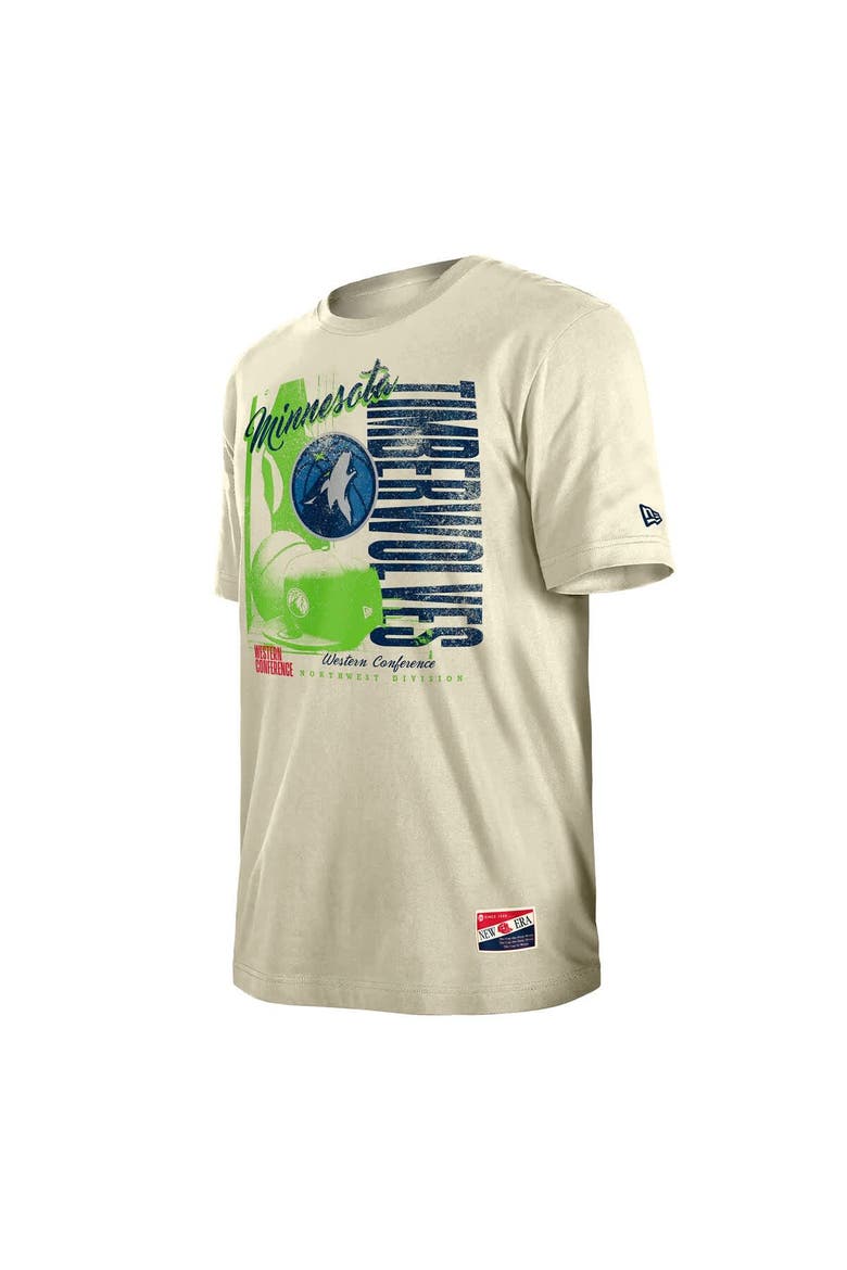Men's New Era  Cream Minnesota Timberwolves Distressed Throwback Vintage Color Pack T-Shirt, Alternate, color, Cream