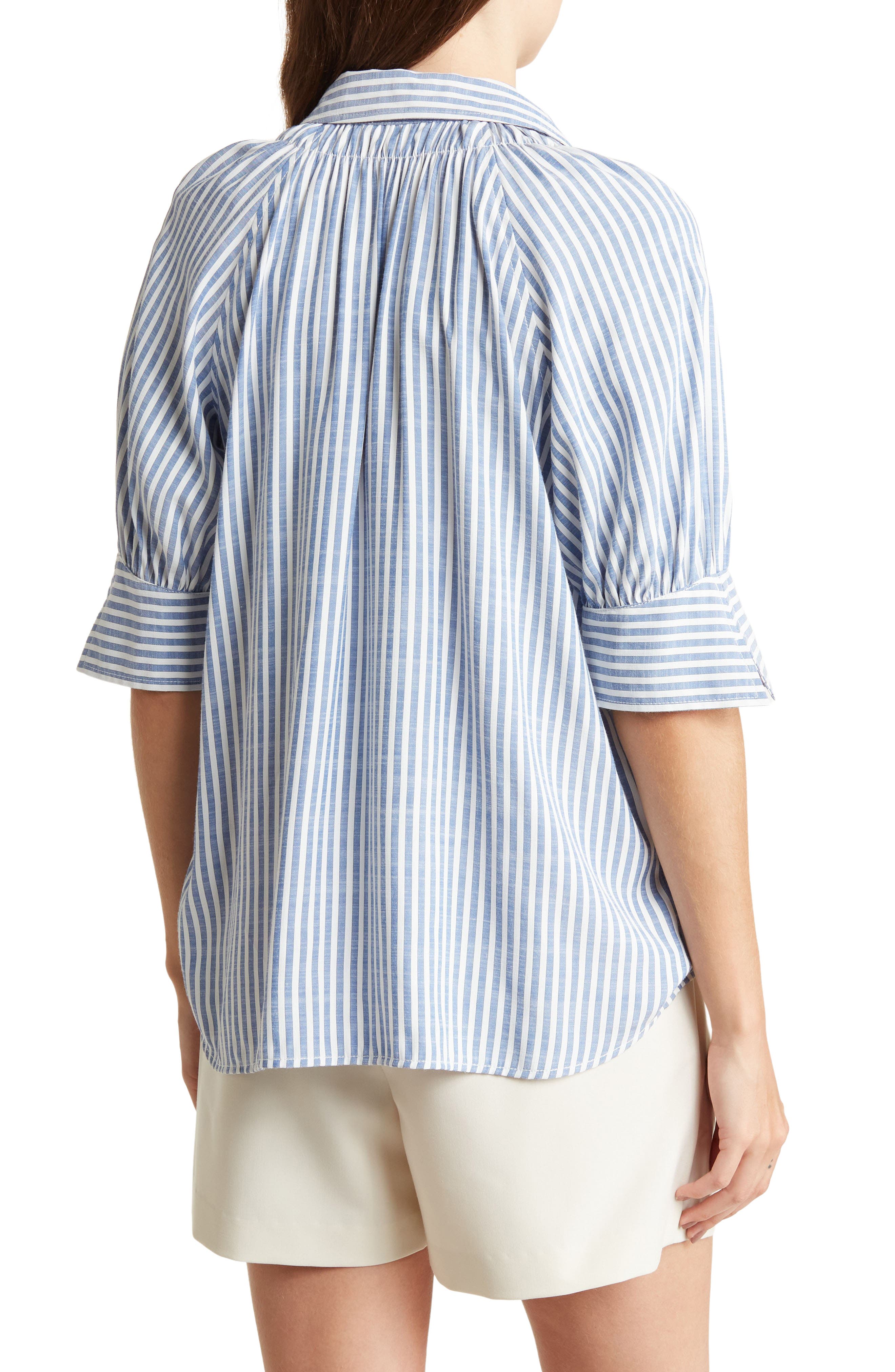 Stripe Short Sleeve Blouse - image 4