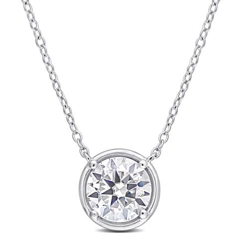 Moissanite Halo Circle Necklace