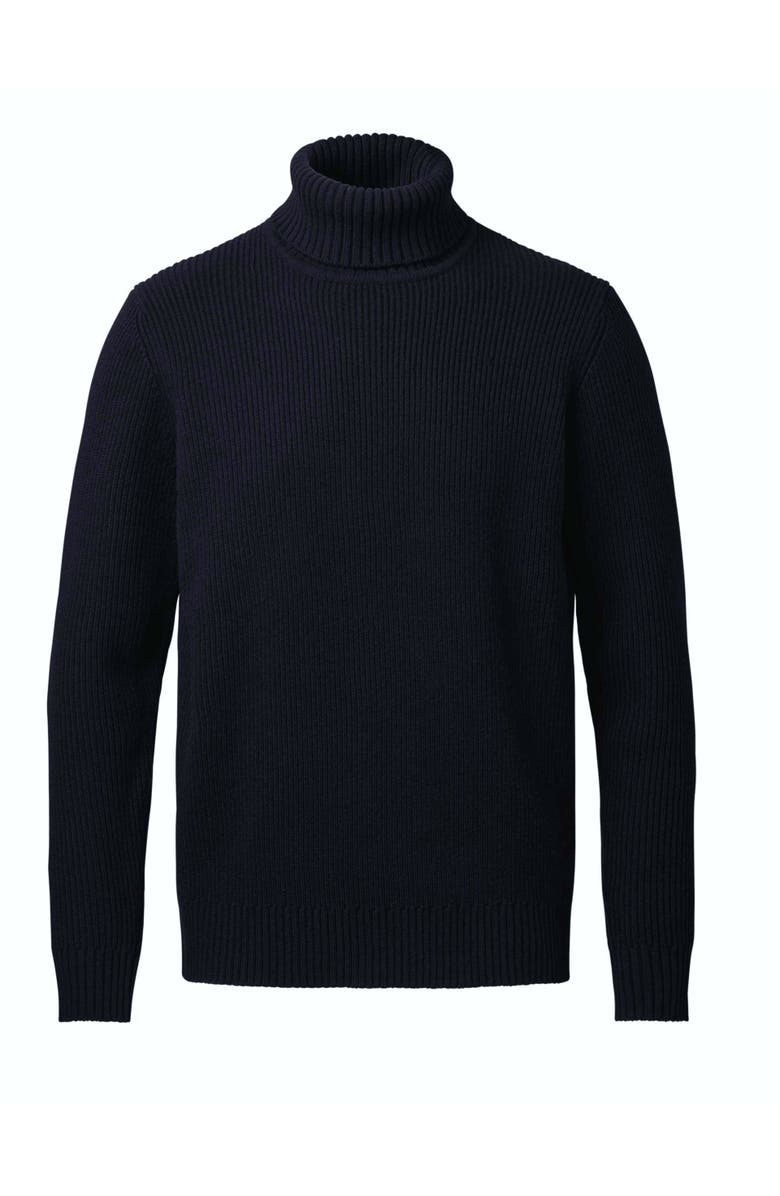 Charles Tyrwhitt Merino Chunky Roll Neck Sweater, Alternate, color, Navy
