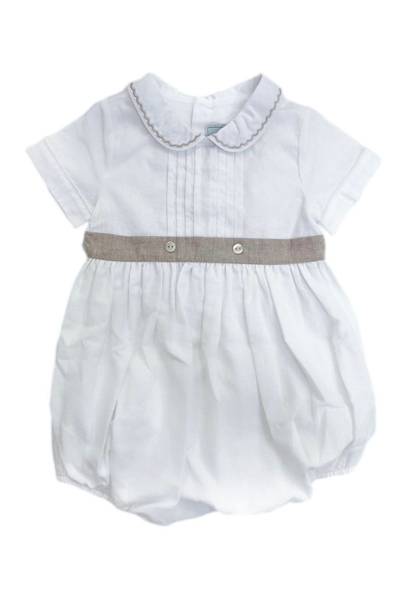 Ashton Linen Romper, Main, color, White and Beige