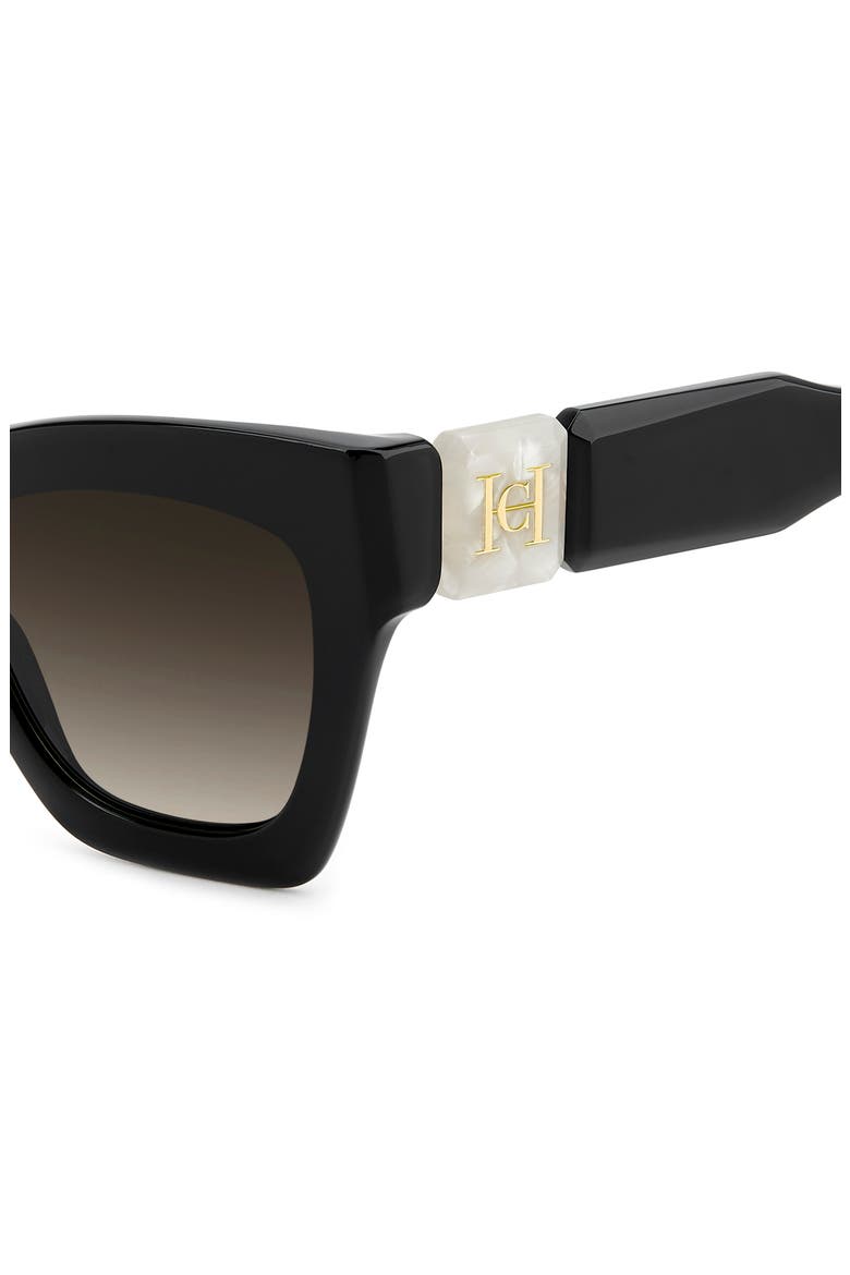 52mm Gradient Cat Eye Sunglasses, Alternate, color, BLACK MARBLE/ BROWN SF