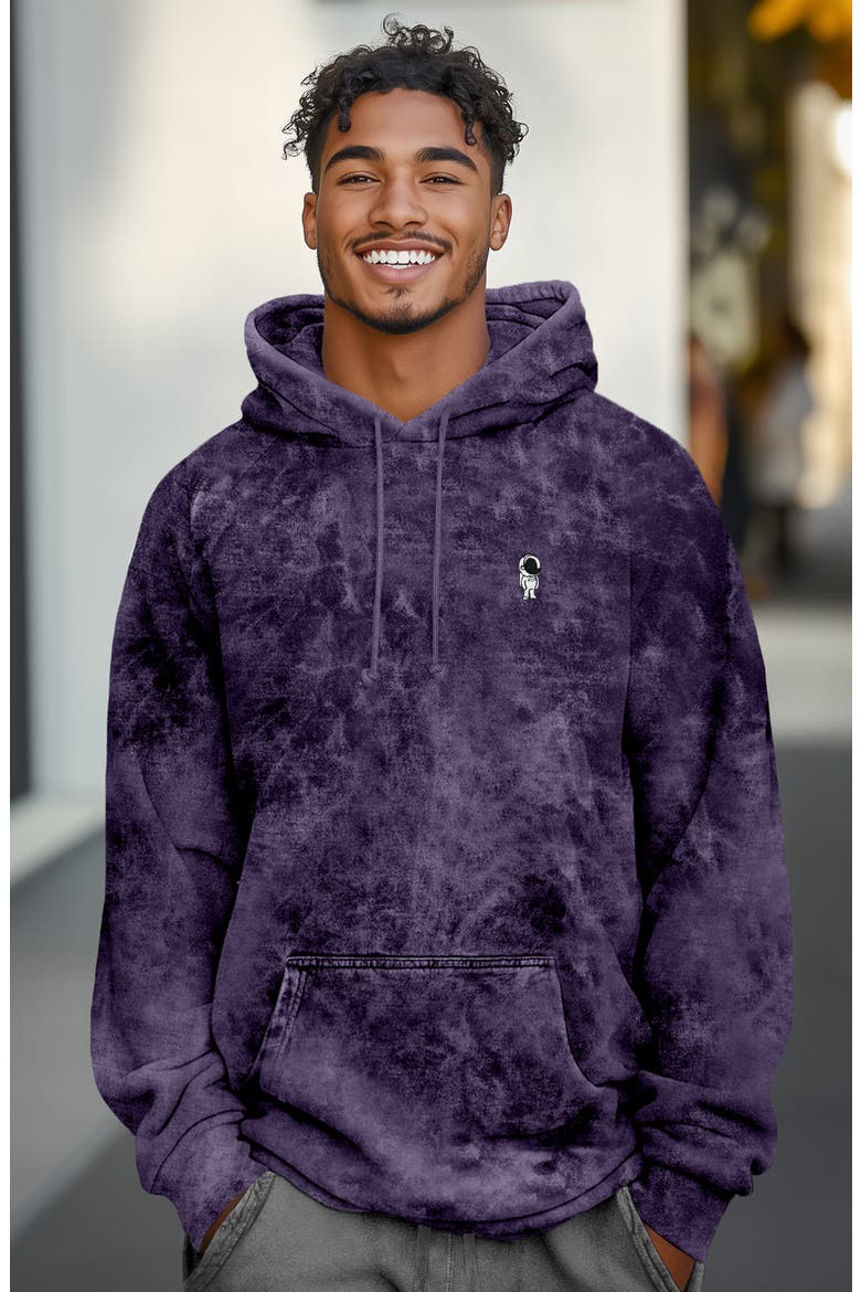 Astronaut  Midweight Mineral Washed Hoodie, Alternate, color, Purple