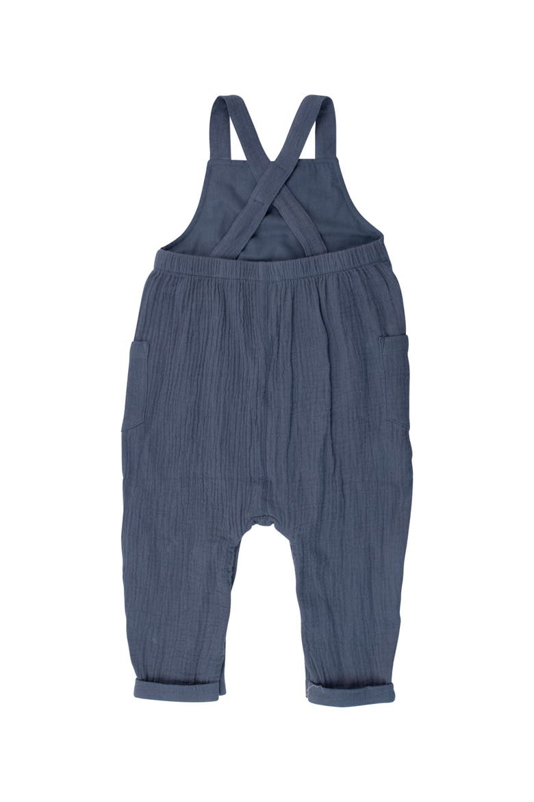 Baby Boys Cotton Gauze Overall Jumpsuit, Alternate, color, Steel Blue