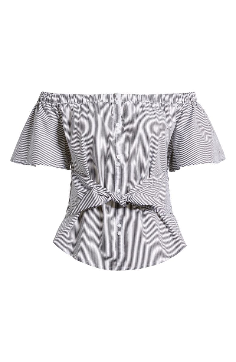 BP. BP Tie Detail Off the Shoulder Top, Alternate, color,
