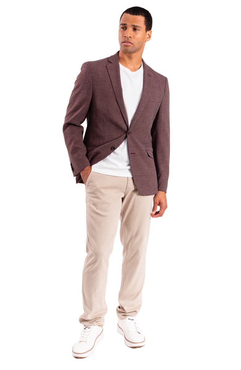 SAVILE ROW CO Burgundy Plaid Sport Coat, Alternate, color, Burgundy