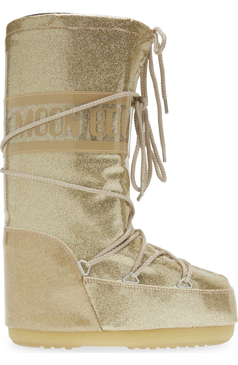 Moon Boot<sup>®</sup> Kids' Metallic Glitter Icon Water Repellent Moon Boot<sup>®</sup>, Alternate, color,