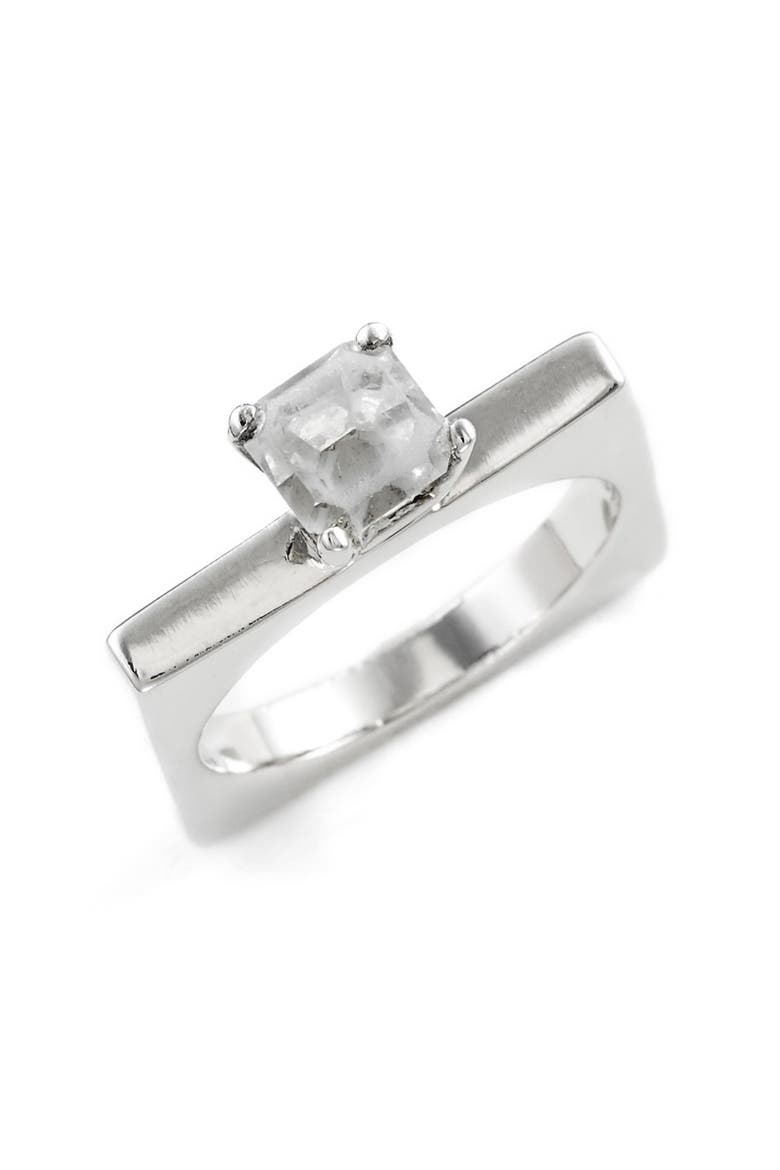 'Bumper Car' Crystal Ring, Main, color, SILVER