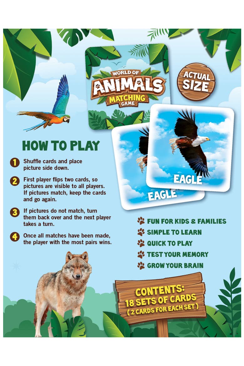 World of Animals Matching Game, Alternate, color, Multicolor