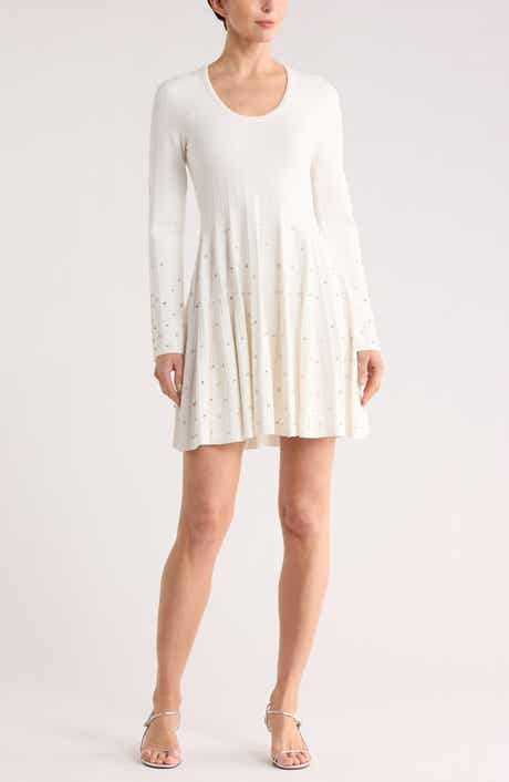 Simkhai Prue Embellished Long Sleeve Fit & Flare Dress