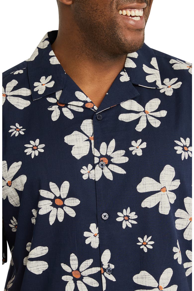 Grenada Relaxed Fit Camp Shirt, Alternate, color, NAVY