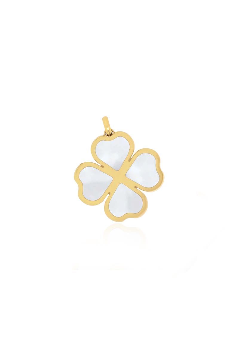 Mother of Pearl Lucky Clover Charm, Main, color, Mother of Pearl