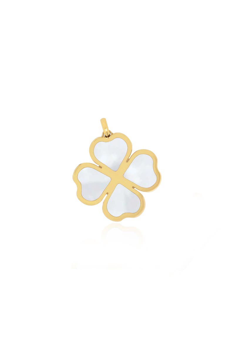 The Lovery Fine Jewelry Mother of Pearl Lucky Clover Charm, Main, color, Mother Of Pearl