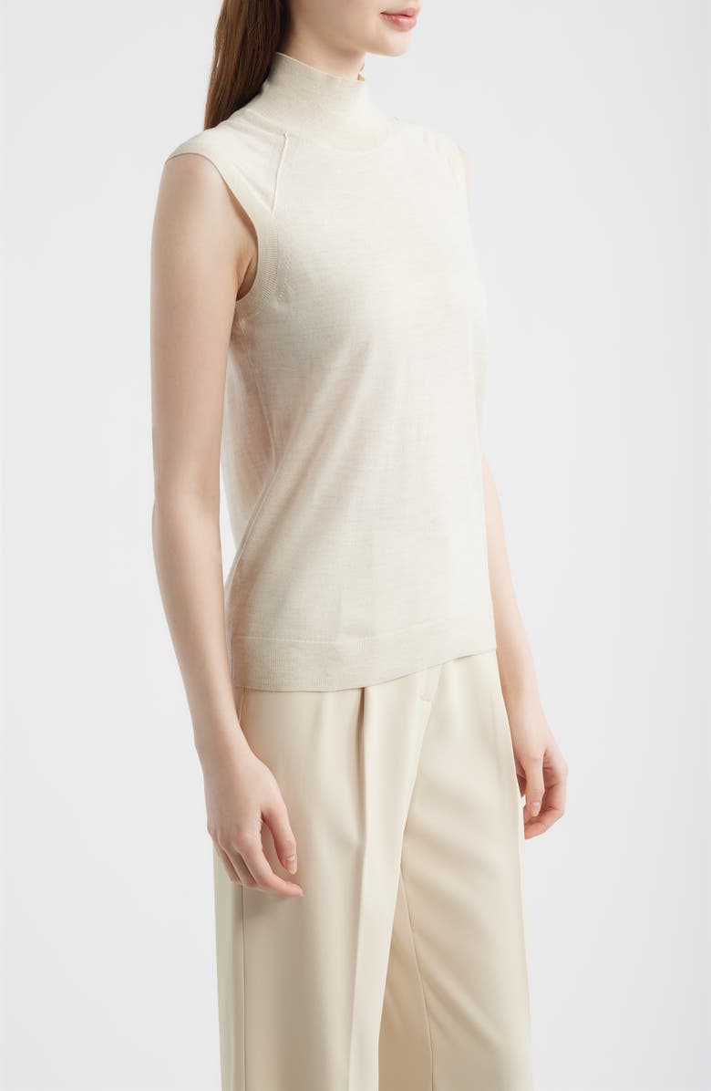BOSS Fipini Virgin Wool Turtleneck Tank, Alternate, color, Light Pumice