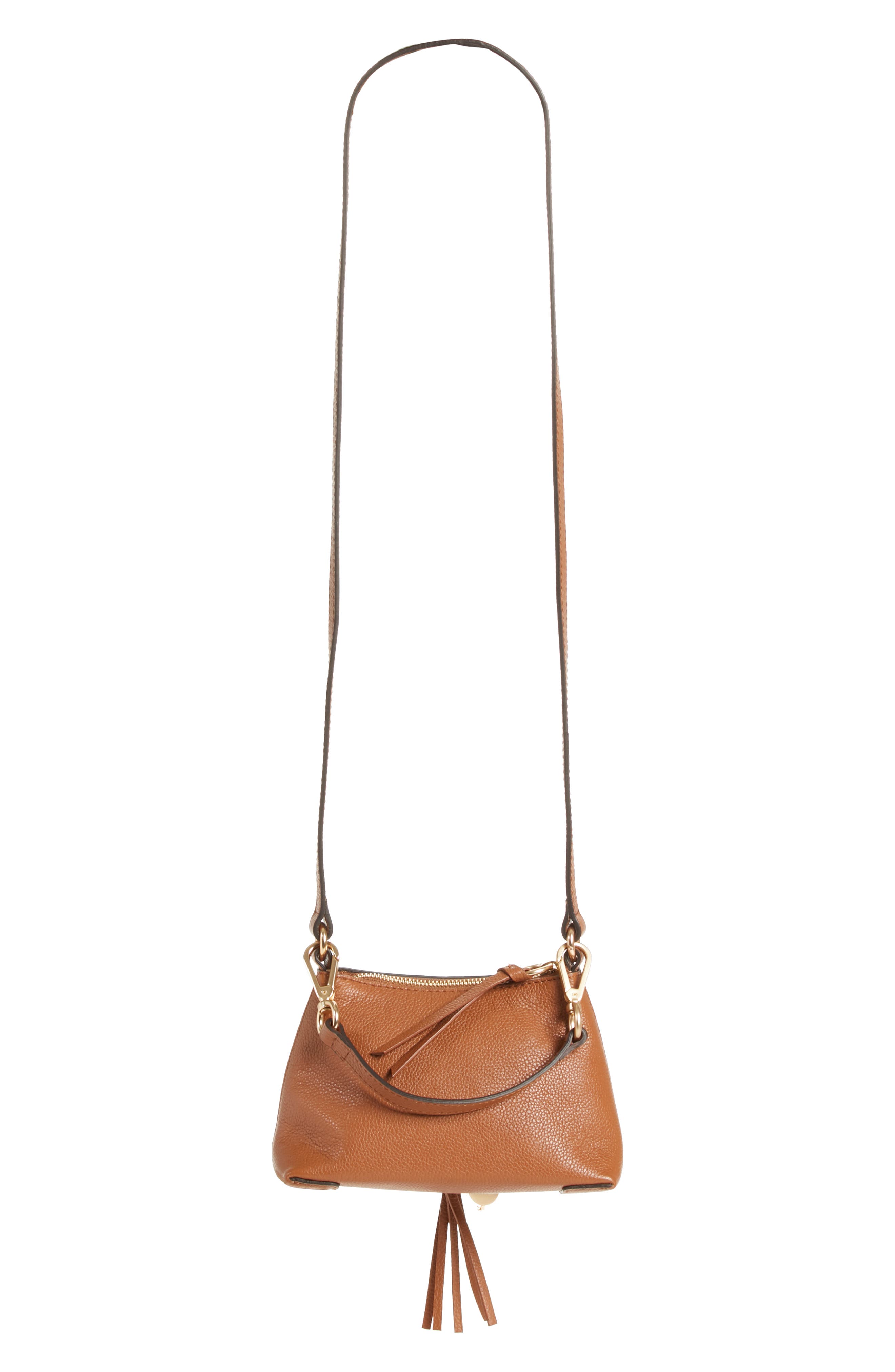 Mini Joan Leather Crossbody Bag, Alternate, color, CARAMELLO