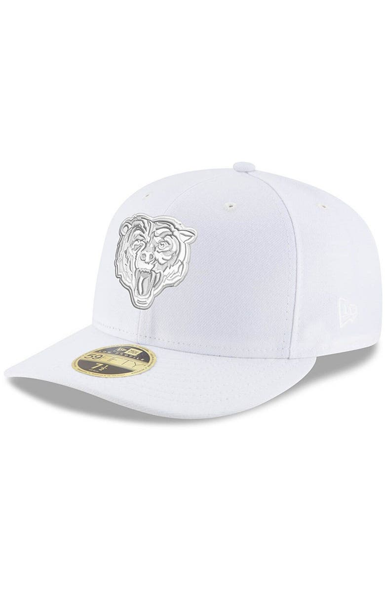 New Era Men's New Era Chicago Bears White on White Low Profile 59FIFTY Fitted Hat, Alternate, color,