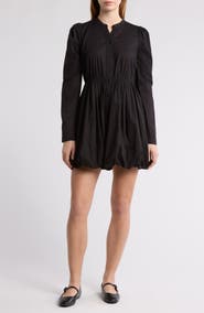 WISHLIST Bubble Hem Long Sleeve Minidress