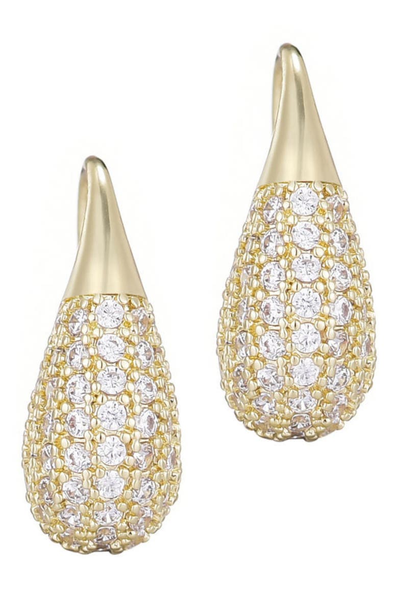 Cubic Zirconia Teardrop Earrings, Alternate, color, GOLD
