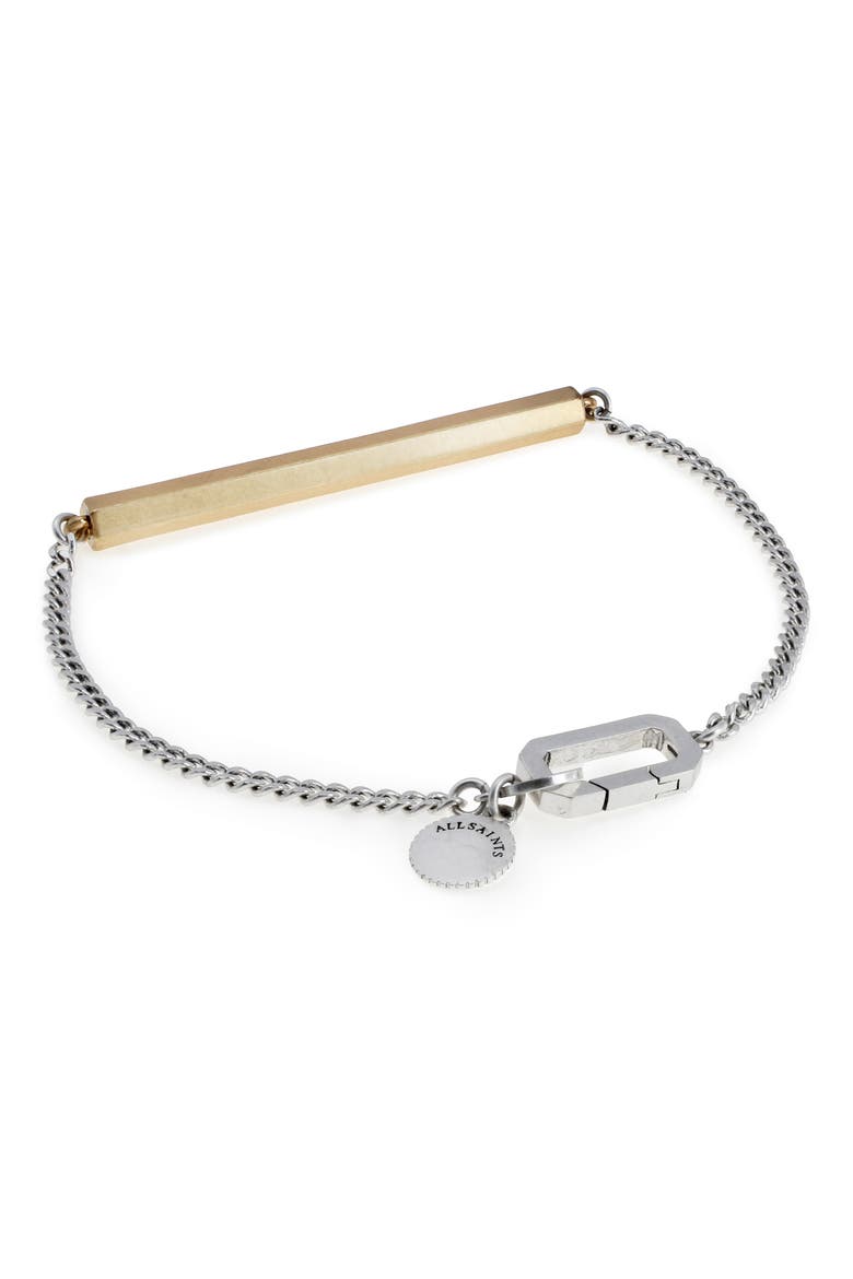 Bar Chain Flex Bracelet, Alternate, color, TWO TONE