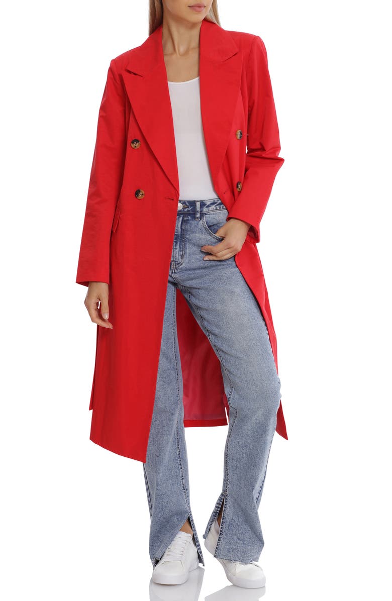 Avec Les Filles Longline Cotton Blend Trench Coat, Alternate, color, 