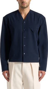 Manière De Voir Zac Boxy V-Neck Long Sleeve Shirt