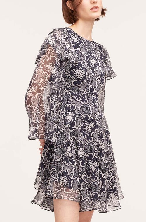 REBECCA TAYLOR REBECCA TAYLOR ROCHELLE FLEUR RUFFLE SILK DRESS