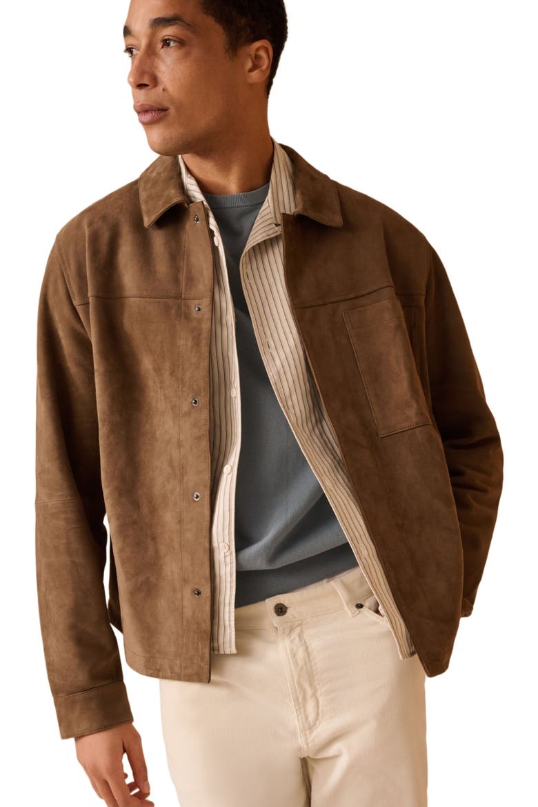 Suede Work Overshirt, Alternate, color, Doe