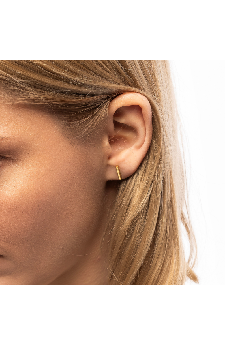 Spero London Bar Stud Plain Earrings Sterling Silver, Alternate, color, Silver