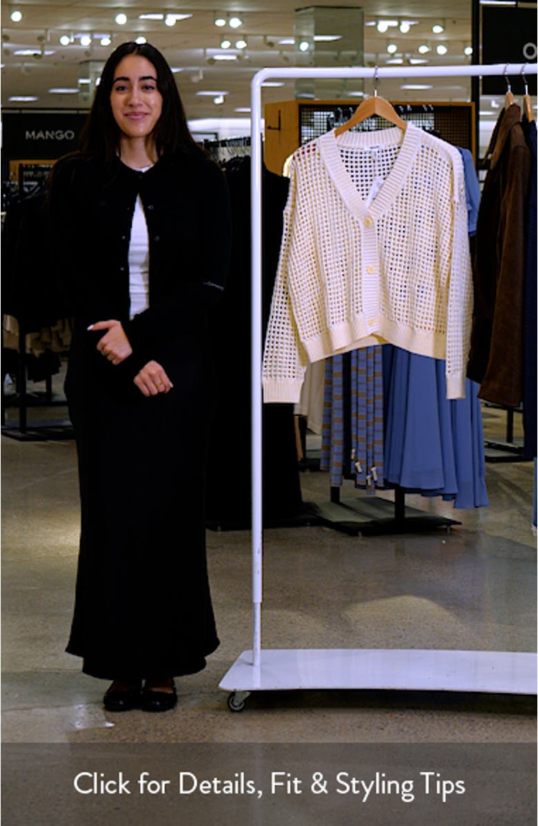 Camellia Openwork V-Neck Cotton Blend Cardigan, sales video thumbnail