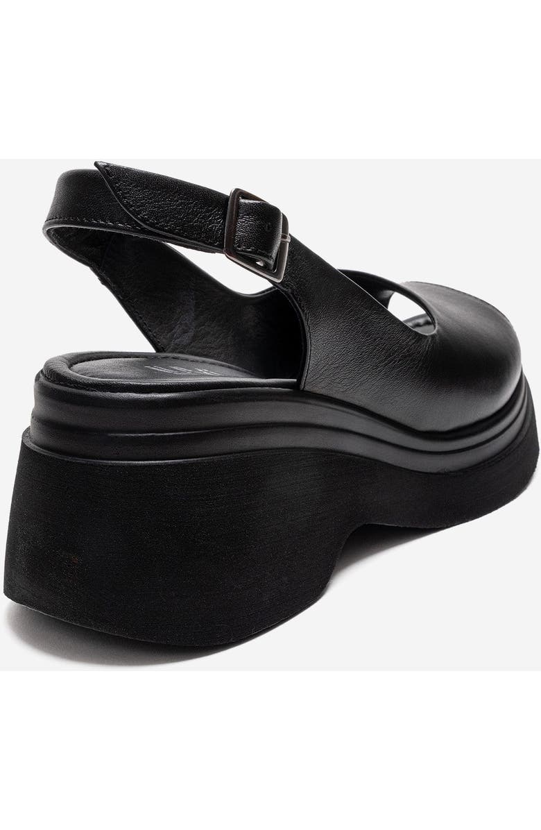 Forever & Always Shoes Laure Leather Wedge Sandal, Alternate, color, Black