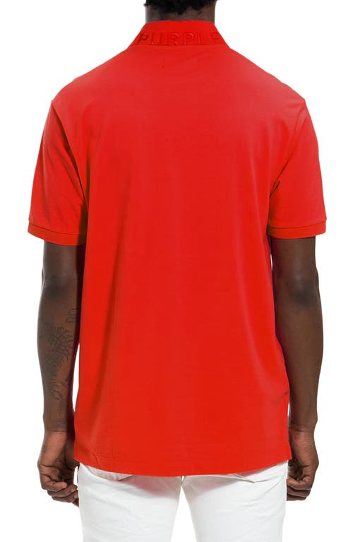 Purple Brand Monogram-print Polo Shirt In Red