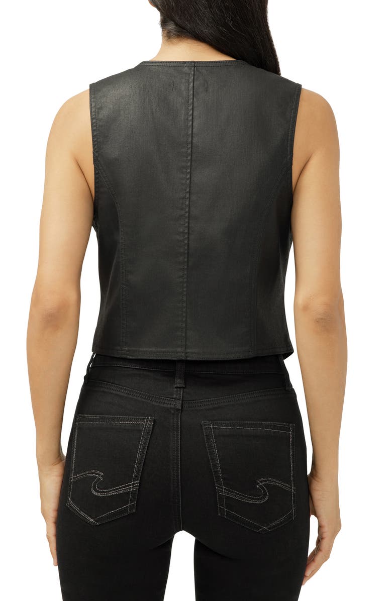 Silver Jeans Co. Classic Coated Denim Vest, Alternate, color, Black